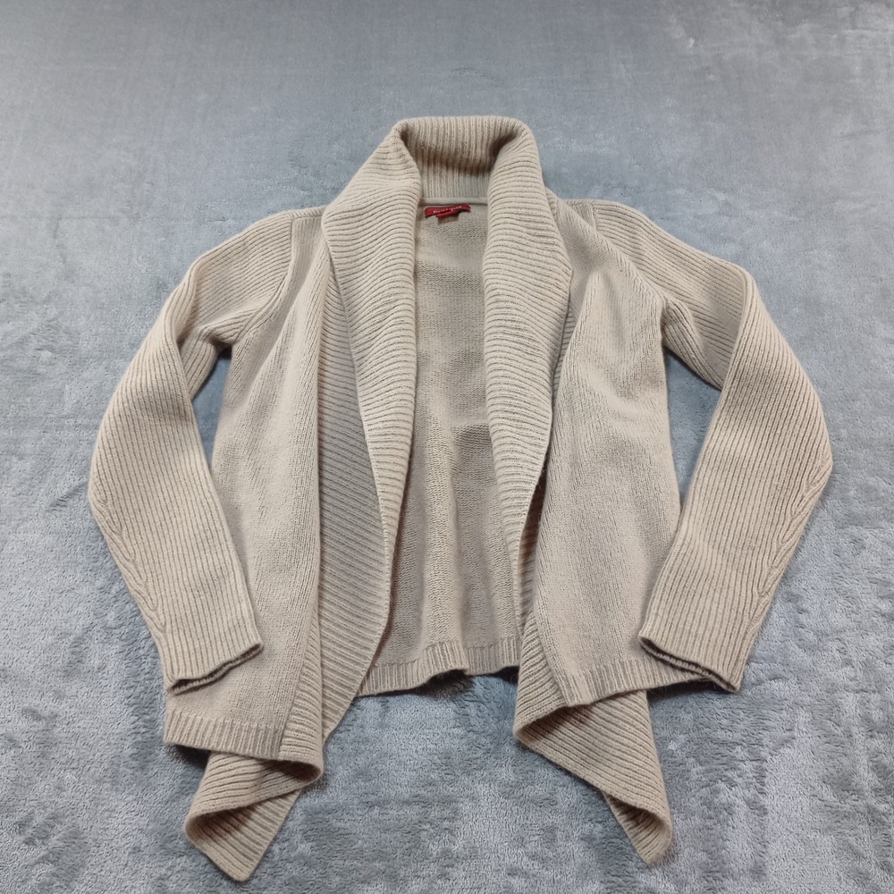 Sundance Cardigan Womens Small Tan Lambswool Angora Shawl Draped Open Front Boho